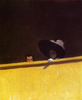 Felix Vallotton : Box Seats at the Theater, the Gentleman and the Lady